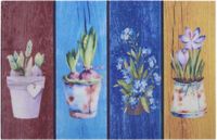 Tapeso Deurmat Colorful Plants - multi 45x70 cm
