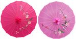 Paraplu décoratif asiatique chinois sans marque - fuchsia / rose - 41 cm - D56 cm - thème ambiance - nylon