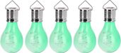 Merkloos 5x Solar hanglampenbolletje groen tuinverlichting op zonne-energie 15 cm