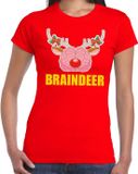 Bellatio Decorations Shoppartners Bv Foute Kerst t-shirt braindeer rood voor dames L