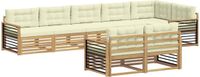 vidaXL - Bank loungeset - 8 zitplekken - Wit en crème - Polyester