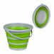 Relaxdays Opvouwbare emmer, 10 liter, met hengsel, tuit en ophangoog, voor camping & thuis, schoonmaakemmer, grijs/groen