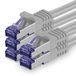 1aTTack.de 5x 0,25m CAT7 Netwerkkabel RJ45 10 Gigabit SFTP PIMF - Grijs