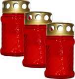 Cosy&Trendy Bougie commémorative/bougie funéraire avec couvercle - 6 pièces - Rouge - 7 x 12 cm - 10 heures de combustion