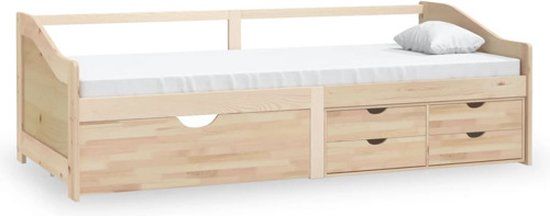 vidaXL Bedbank met lades massief grenenhout 90x200 cm