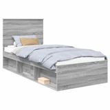 vidaXL Cadre de lit Gris Sonoma 75 x 190 cm Pin massif