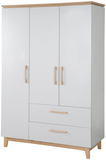 roba Caro 3-deurs Garderobekast - 134.5 x 55 x 200 cm - Bruin/Lichtgrijs