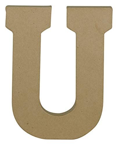Decopatch Décopatch AC872C - letter U - 16 x 2,5 x 20 cm - bruin papiermaché