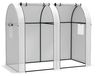 Serre de jardin - Serre à tomates, 1,8 m² - Modèle en saillie - 2 portes zippées - 4 fenêtres rabattables - Cadre en acier, PE 135 g/m² - Vert armée
