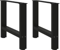 vidaXL Salontafelpoten - 2 stuks - 50x(42-43) cm - Staal - Zwart