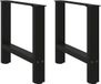 vidaXL Salontafelpoten - 2 stuks - 50x(42-43) cm - Staal - Zwart