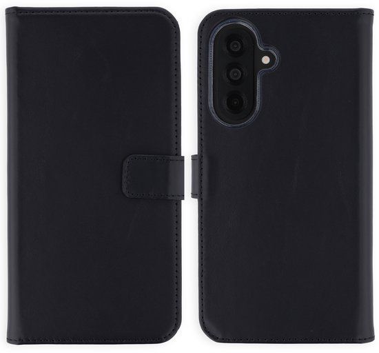 Selencia Echt Leren Bookcase voor de Samsung Galaxy A37 (5G) - Zwart