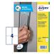 Avery Spanje AM0P4A4 etiketten, antibacterieel, transparant, 139 x 99,1 mm, 40 etiketten