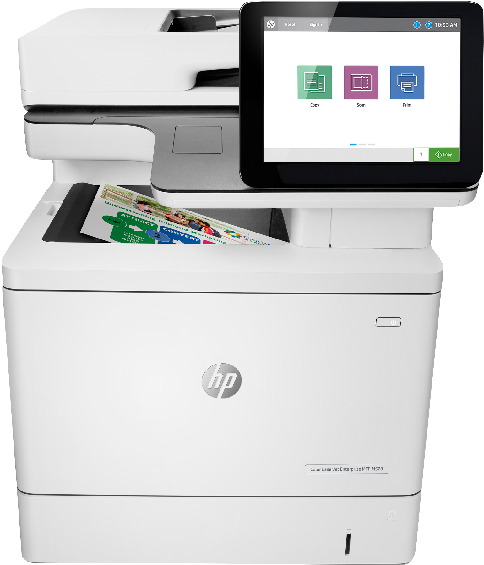 HP Color LaserJet Enterprise HP Color LaserJet Enterprise MFP M578dn, Afdrukken, kopiëren, scannen, faxen (optie), Dubbelzijdig printen; Automatische invoer voor 100 vellen; Energiezuinig