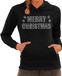 Bellatio Decorations Merry Christmas Glitter Foute Kersttrui met Capuchon Zwart