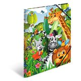 HERMA mappen A4 jungleset, 3-delig, hoekmappen van karton met kleutermotief, elastische band, binnenkleppen en binnenprint voor jongens, meisjes en kinderen