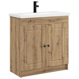 vidaXL - Badkamermeubel - Set - Artisanaal - eiken - 56 x 37,5 x 81 cm