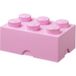 LEGO Boîte de rangement avec 6 tenons, empilable. (Rose)