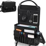 Markenlos Famanu – Autostoelorganizer voorstoel - 2-in-1 auto-organizer - aktetas voor heren - met aparte tas voor 15-17 inch laptoptas - achterbank-organizer voor kinderen - zwart