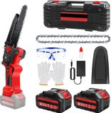 Zyren Scie à chaîne compacte à batterie – Scie à chaîne manuelle de 8 pouces – Sans balais – Pour la coupe du bois et la taille des arbres – Légère et ergonomique