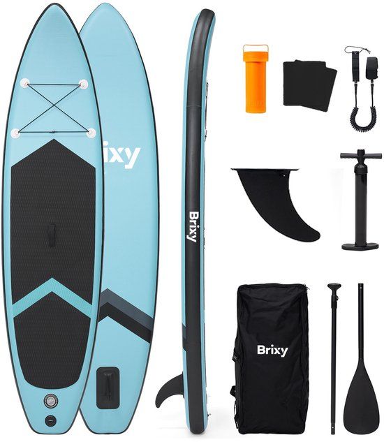 Brixy SUP Board - Opblaasbaar Paddle Board - Complete Set - 285 cm - Max. 150 kg - Mintgroen