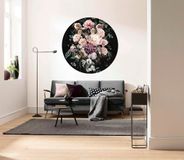 Komar Fotobehang - Enchanted Flowers 125x125cm - Rond - Vliesbehang - Zelfklevend
