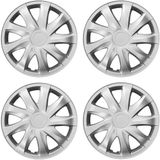 NRM Universele wieldoppen 13'' Draco zilver 4 stuks