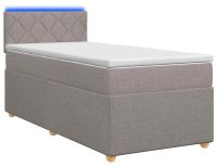 vidaXL Boxspringbed met matras en hoofdeinde Taupe 90 x 190 cm Stof