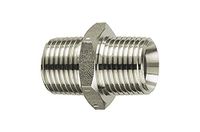Dubbele RIEGLER Dubbele schroefdraadstapel, R 3/4 a., R 3/4 a., SW 32, roestvrij staal 1.4571, werkdruk max. 60 bar, bedrijfstemperatuur. Maximale 150 °C.