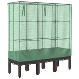 Jardinera elevada con aspecto de ratán con cubremacetas 120x40x140 cm
