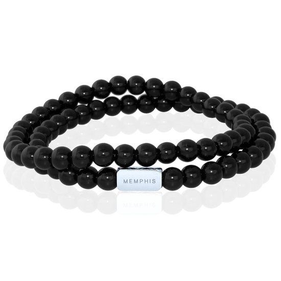 Memphis DUO Kralenarmbanden set Double Onyx-19cm