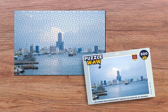 MuchoWow Puzzel De haven van Kaohsiung tijdens de winter in Taiwan - Legpuzzel - Puzzel 500 stukjes