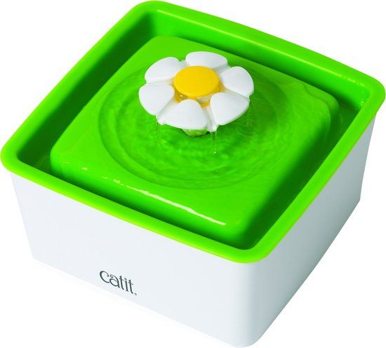 Catit Senses Drinkfontein Mini Bloem - Wit/Groen - 18,2 x 18,2 x 12 cm