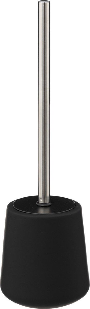 5five WC-borstel met houder - zandsteen - zwart - rond - 39 cm