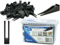GEKO Tegel nivelleersysteem - Wiggen en clips - 1.5 mm voegbreedte - Zwart - 50 wiggen en 125 clips