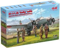 ICM Modelbouwpakket Auto - 48197 Mitsubishi Ki-21-Ib ‘Sally’ met Japanse piloten en grondpersoneel Plastic - 1:48 - Modelbouw