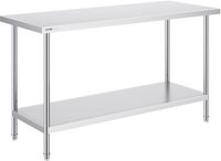 VEVOR Werk- en voorbereidingstafel RVS keukentafel 61x152.4x86.4 cm
