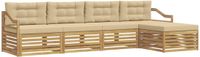 vidaXL - Bank loungeset - 5 zitplekken - Wit en Beige - Polyester