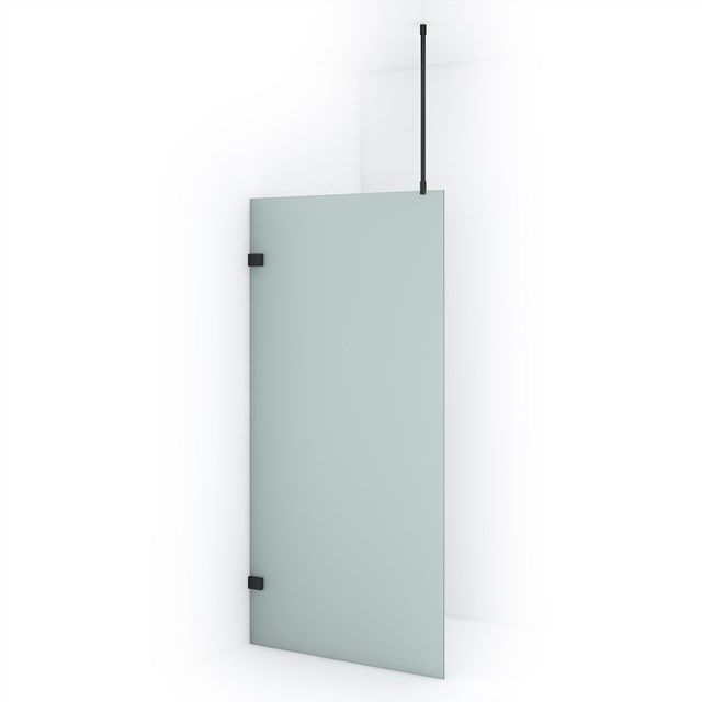 Maxaro Inloopdouche Diamond 100cm 8mm Helder Mat Veiligheidsglas Zwart Chroom