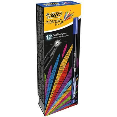 BIC Intensity Fineliner - Fine Tip - Blue - 12 Pack