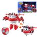 Super Wings Jett met Iron Power Super Ball, 12,7 cm transformeerbaar vliegtuig en robotspeelgoed, figuren voor kinderen vanaf 3 tot 8 jaar, rood