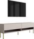 3xE living meuble TV 170 cm, couleur cachemire, pieds dorés droits