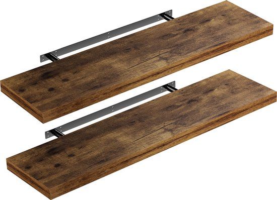 Casaria Wandplank - 2 St. 90 cm 15kg Belastbaar - Donker Eiken