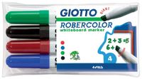 Giottos Robercolor whiteboardmarker maxi schuine punt etui met 4 stuks in geassorteerde kleuren