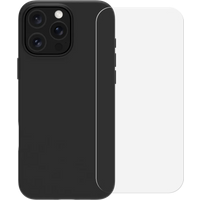 BlueBuilt Back Cover iPhone 16 Pro Max Zwart + Screenprotector Glas