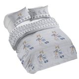 PENSIERI DELICATI Beddengoedset voor tweepersoonsbed, 100% katoen, compleet met dekbedovertrek 250 x 200 cm en 2 kussenslopen 52 x 82 cm, gemaakt in Italië, machinewasbaar op 40 °C, motief: rendieren