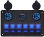 ProRide Schakelpaneel 12V voor Auto/Boot - USB Lader 4 poorten met Voltmeter - QC3.0 - 6 Schakelaars