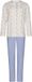 Pastunette - Tender - Pyjama - Katoen - Doorknoop - Wit/Blauw - Maat 46
