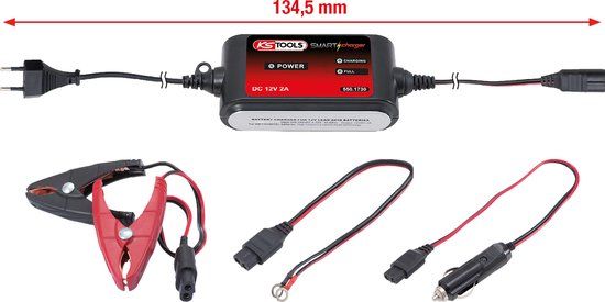 KS TOOLS 12V SMARTcharger Hochfrequenz-Batterieladegerät 2A (550.1730)