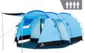 CampFeu Tente Super+ pour 4 personnes, bleue / noire, tente tunnel XXL avec 2 entrées et auvent